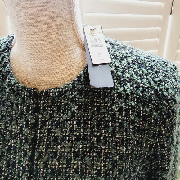 TALBOTS NEW GREEN/BLUE PLAID LINED JACKET SIZE 8P - Picture 2 of 8